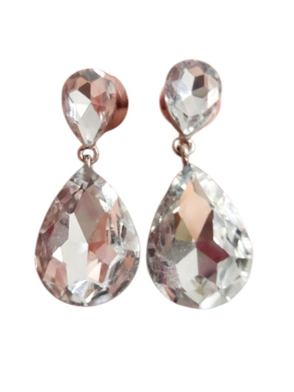 Silvertone Crystal Chandelier Earrings
